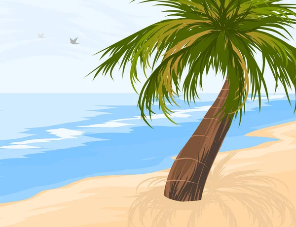 Beach scene vector seascape background — Stock Vector