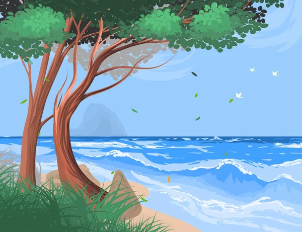 Tropická Pláž vektorové povahy — Stockový vektor
