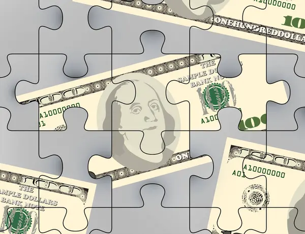 Uns Dollar Puzzlekonzepte — Stockvektor