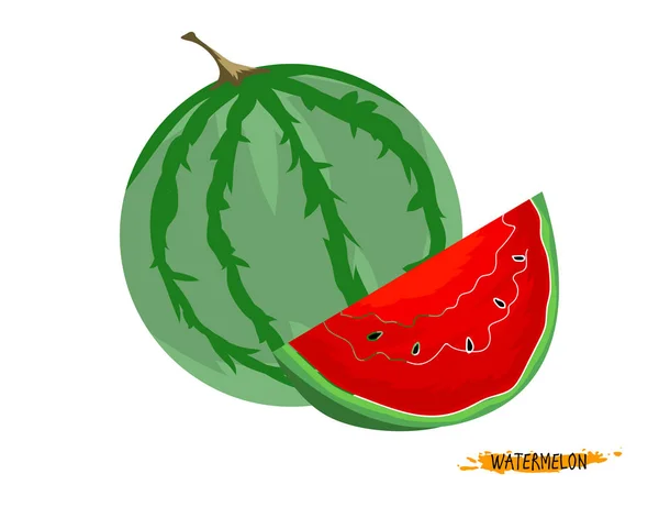Görögdinnye gyümölcs és a természet vektor — Stock Vector