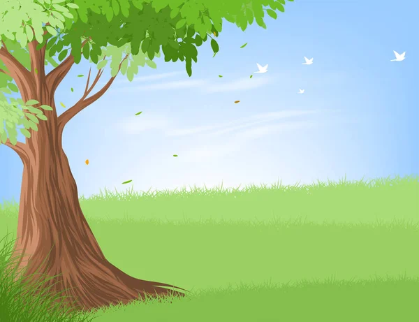 Strom a krajina — Stockový vektor