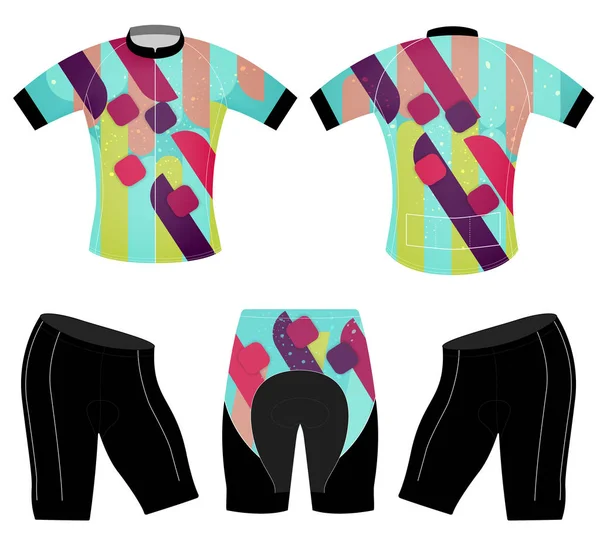 Colores abstractos en camiseta deportiva — Vector de stock