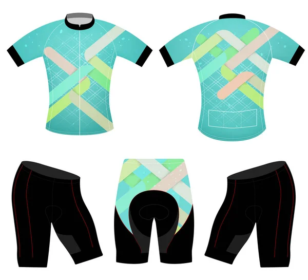 T-shirt sportiva vettore gilet ciclismo — Vettoriale Stock