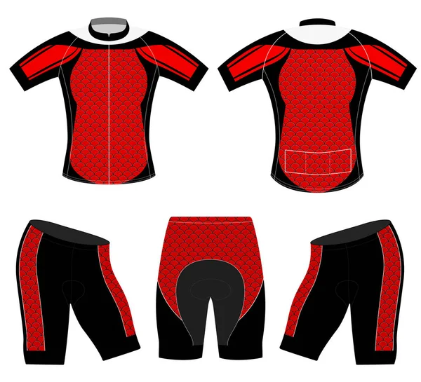 Camiseta deportiva de rayas rojas — Vector de stock