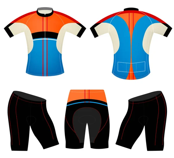 T-shirt ciclismo colori gilet — Vettoriale Stock