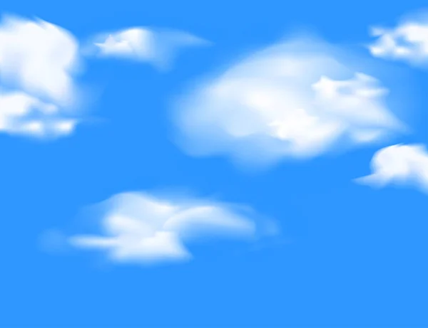 青空シーン上に雲します。 — ストックベクタ