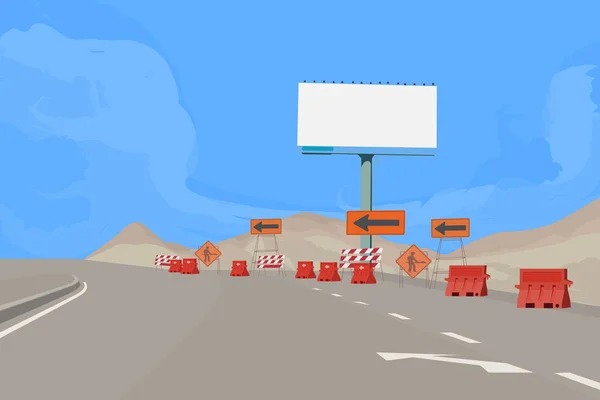 Road under construction scene vector — Stock Vector