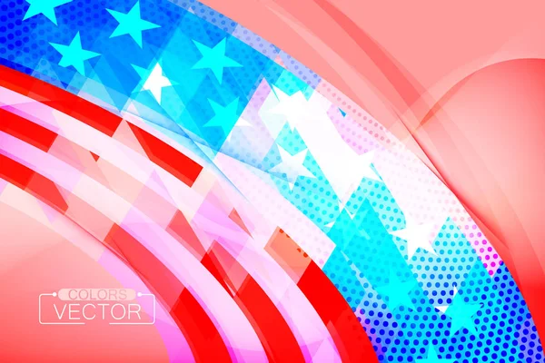 Abstract usa flag shape scene — Stock Vector