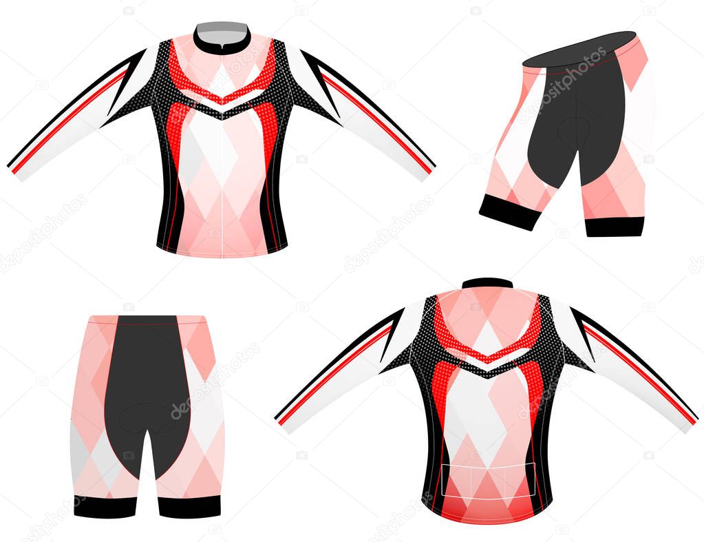 Red and black sports t-shirt vector