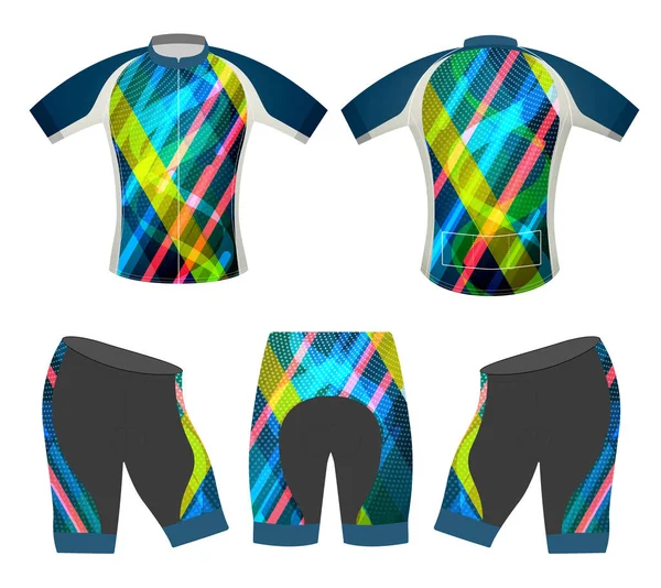 Ropa de bicicleta deportes camiseta vector — Vector de stock