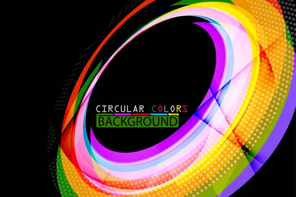 Couleurs circulaires forme géométrique scène vecteur — Image vectorielle