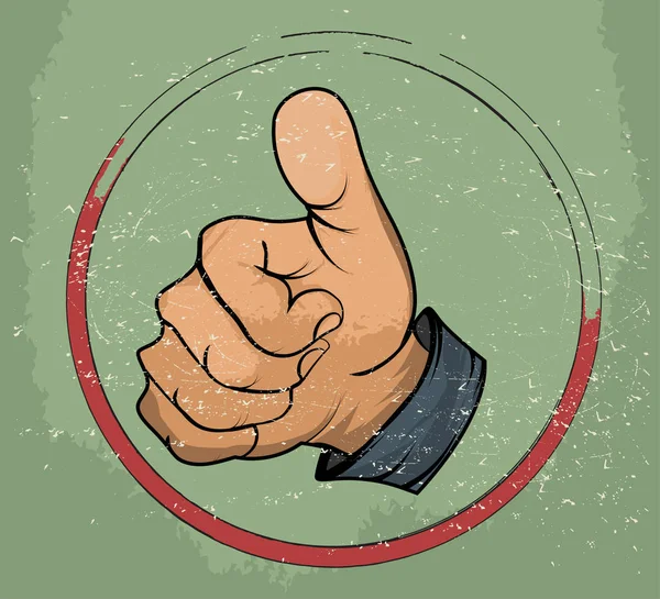 Bir başparmak vintage tarzı ile etiket