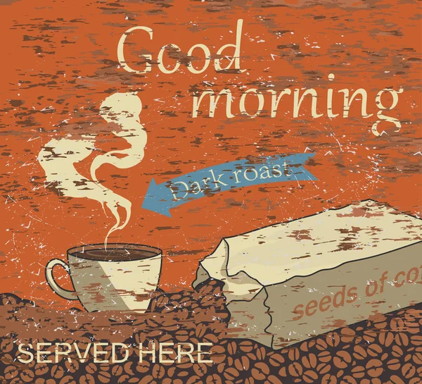 Dzień dobry gorącej kawy — Wektor stockowy