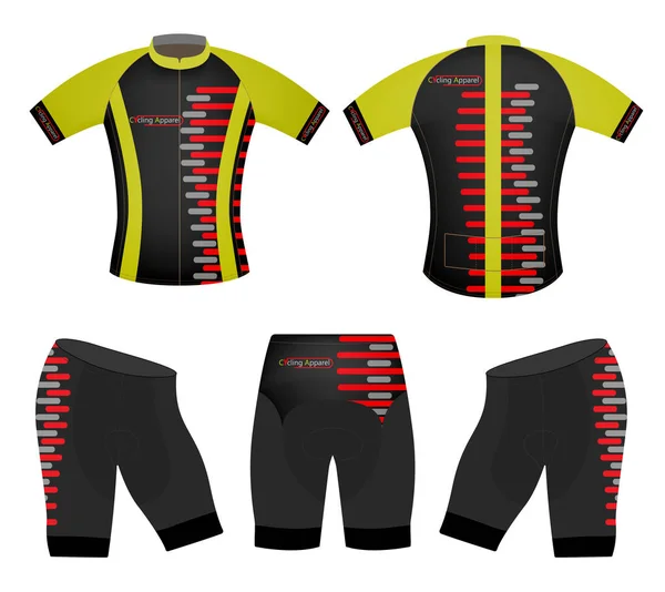 Vestuário de ciclismo t-shirt desportiva —  Vetores de Stock