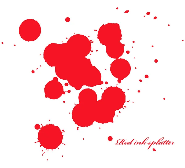 Red ink splatter on white — Stock Vector