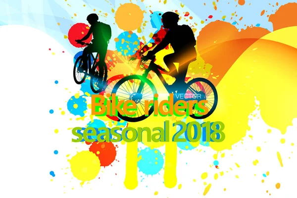 Cyclistes saisonniers 2018 — Image vectorielle
