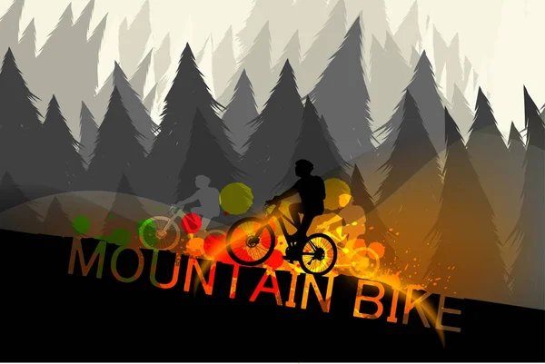 Vettore scena mountain bike — Vettoriale Stock