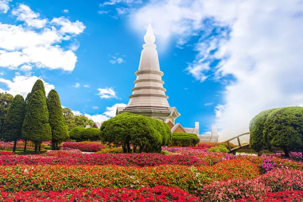Belo pagode em Doi Inthanon cena da natureza parque nacional — Fotografia de Stock