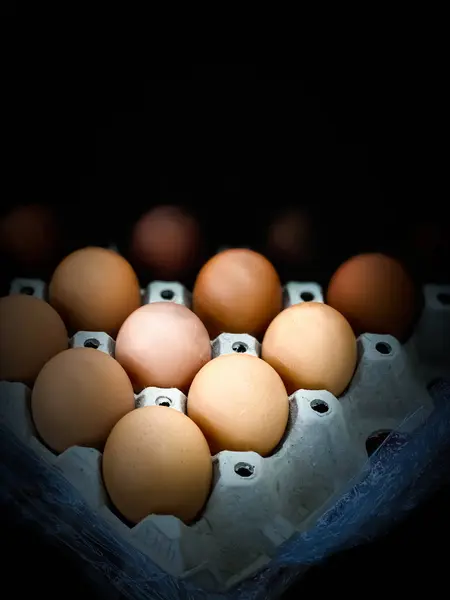 Eggs Dark Scene Food Drink Backgrounds — Stock Photo, Image