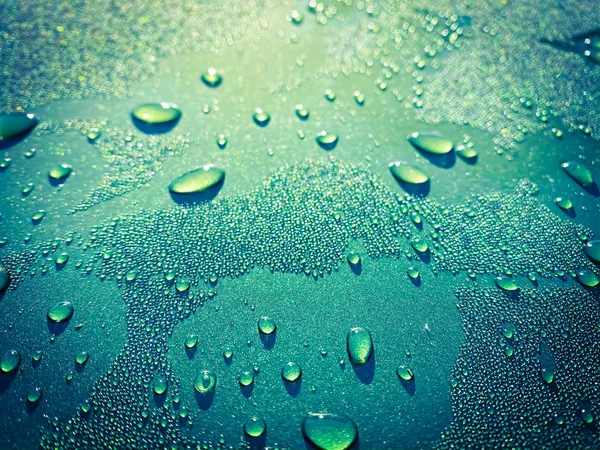 Close Water Drops Green Scene Wallpaper Backgrounds — Stock Photo, Image