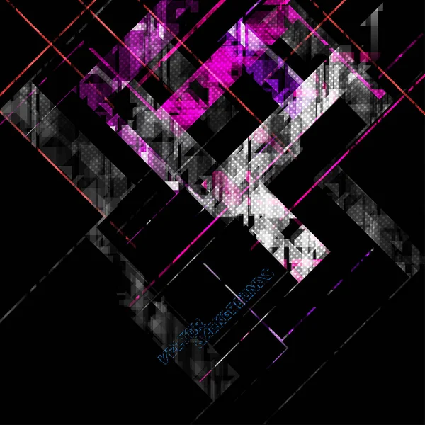 Abstract Geometrie Kleuren Hoek Vormen Beweging Een Zwarte Vector Wallpaper — Stockvector
