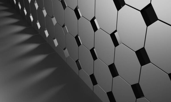 Octagon wall shape scene concept 3d rendering wallpaper background