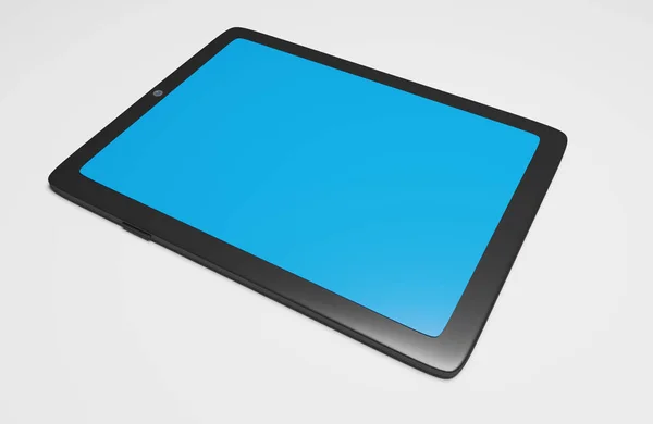 Κλείσιμο Tablet Τεχνολογία Συσκευή Μια Λευκή Σκηνή Καθιστούν Ταπετσαρία Φόντο — Φωτογραφία Αρχείου