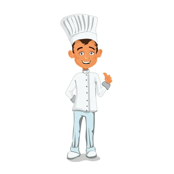 Chef, vêtu d'un joli linge propre, montre la classe . — Image vectorielle