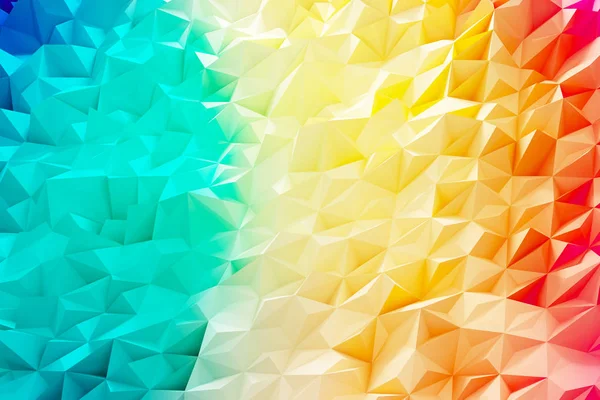 Bunte Welle Illustration von Polygon-Hintergrund und Tapete. 3D-Darstellung. — Stockfoto