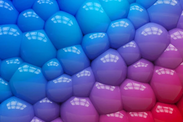 Fond coloré de boules de caoutchouc. sphères de gradient. Rendu 3d . — Photo