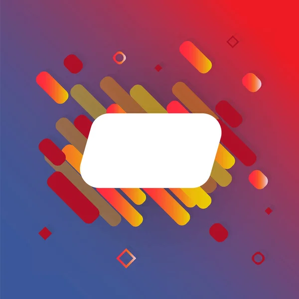 Διάνυσμα banner ταπετσαρία σε στυλ επίπεδη σχεδίαση. Πανό με χάρτινη κάρτα και abstract πολύχρωμο φωτεινό πορτοκαλί σχήματα. — Διανυσματικό Αρχείο