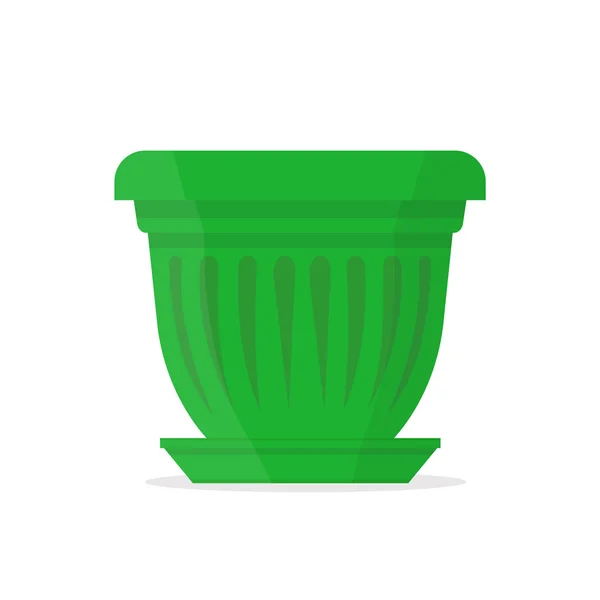 Beau Pot Vert Avec Ornement Illustration Vectorielle — Image vectorielle