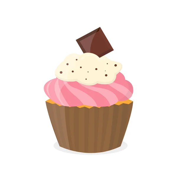 Hihetetlenül vektor édes csokoládé cupcake. — Stock Vector