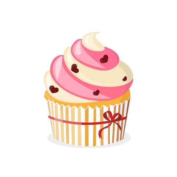 Biscoito rosa arejado claro de aniversário. Ilustração vetorial . —  Vetores de Stock