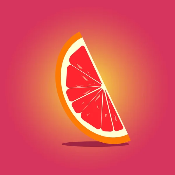 Juicy grapefruit lobe pada latar belakang merah muda. Ilustrasi Vektor . - Stok Vektor
