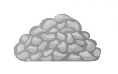 Cartoon vector pile of grey boulders and rocks. Game asset. clipart