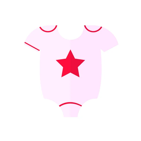 Bonito bodysuit infantil rosa com padrão de estrela. Ilustração vetorial . —  Vetores de Stock