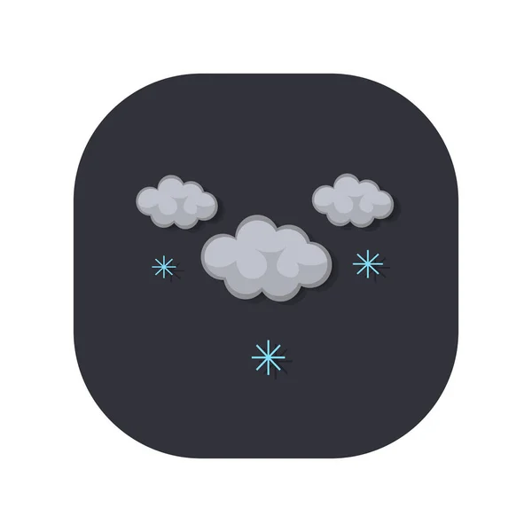 Météo petite icône de vecteur de nuages de neige. Concept internet tendance pour interface météo. Symbole pour bouton, application mobile. Style plat pour la conception web . — Image vectorielle