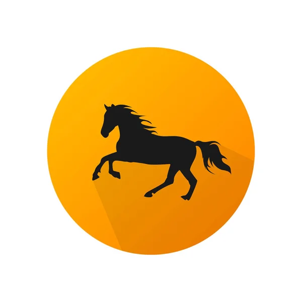 Diseño plano de equitación icono vector naranja . — Vector de stock