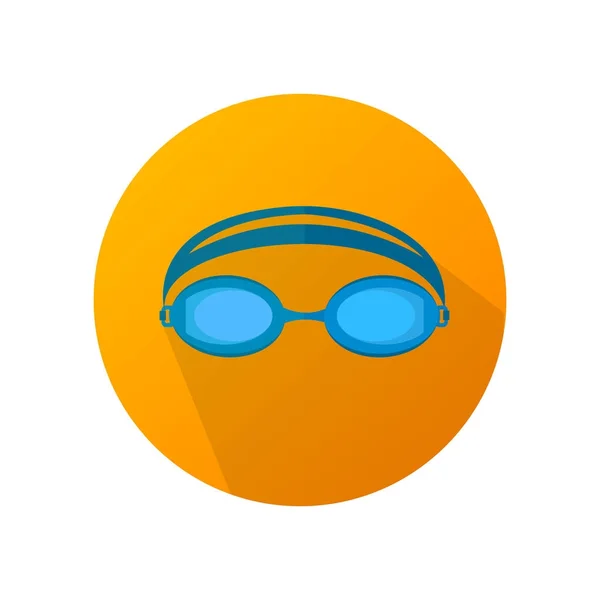 Diseño plano de natación deporte en naranja icono de vector de fondo . — Vector de stock