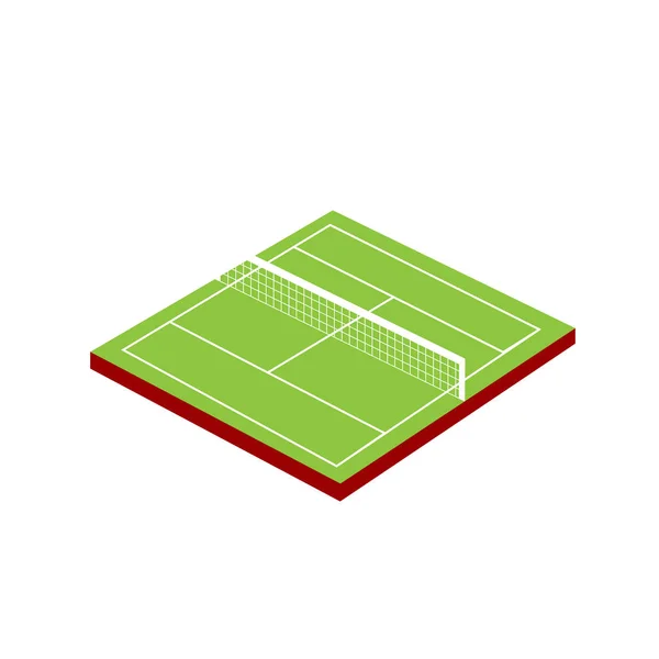 Icono de pista de tenis en el fondo blanco. Ilustración vectorial . — Vector de stock