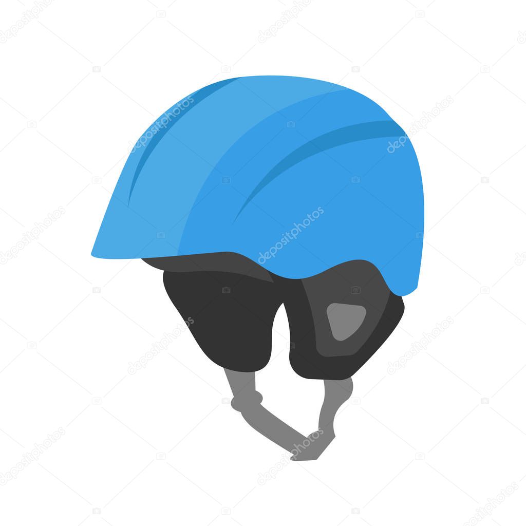 Blue helmet icon on the white background. Vector illustration.