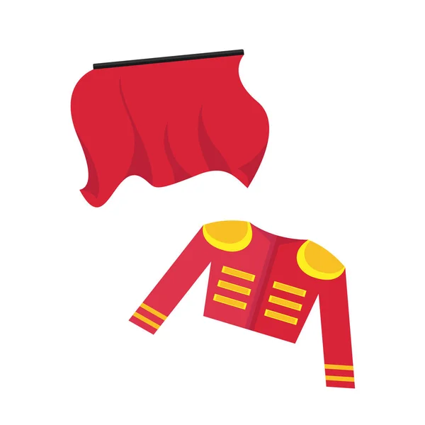 Cosas rojas de un vector torero ilustración sobre el fondo blanco . — Vector de stock