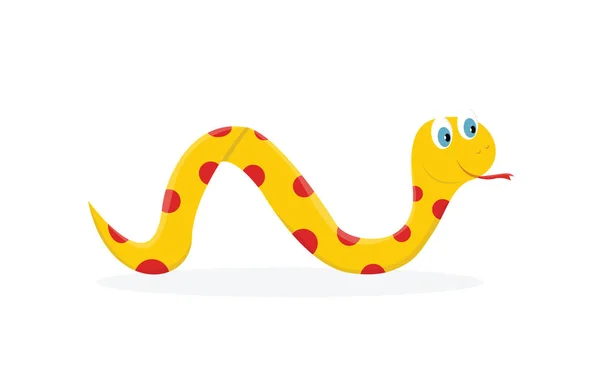 Vector viper leende seriefigur. Söt illustration av reptil för barn bok. — Stock vektor