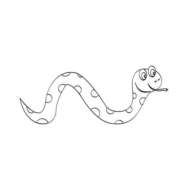 Outline vipera animale dei cartoni animati per bambini disegno. Illustrazioni vettoriali di rettile disegnato a mano. Bambini educativi gioco di pittura . — Vettoriale Stock