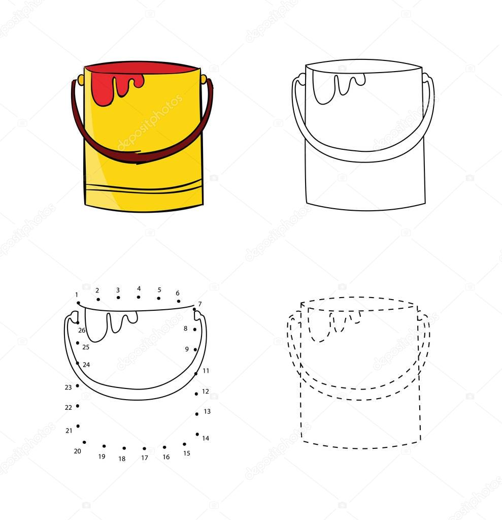 Download Set Of Plastic Yellow Buckets Full Of Paint For Kids Drawing Vector Illustrations Of Hand Drawn Element Educational Children Painting Game Premium Vector In Adobe Illustrator Ai Ai Format Yellowimages Mockups