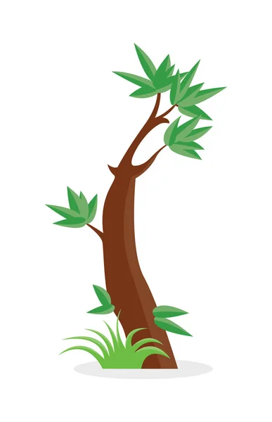 Podlouhlý strom izolovaných na bílém pozadí. Vektorové ilustrace. — Stockový vektor