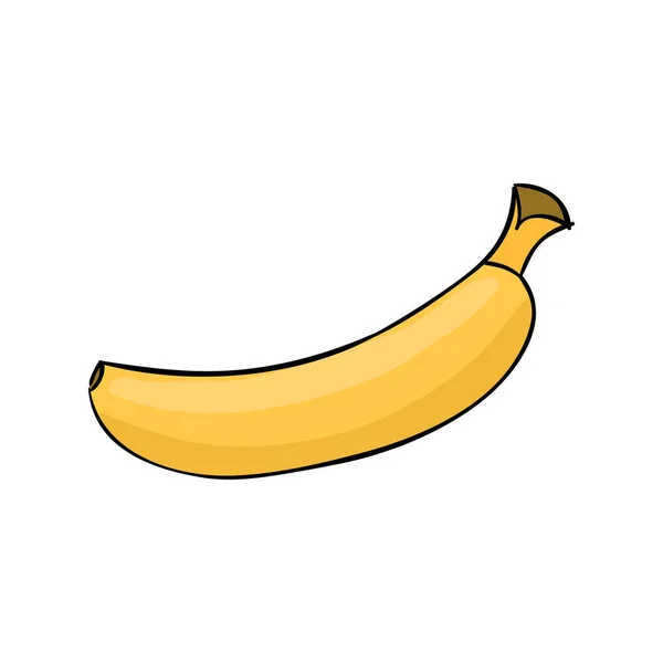 Rijpe banaan geïsoleerd op een witte achtergrond. Vectorillustratie. — Stockvector