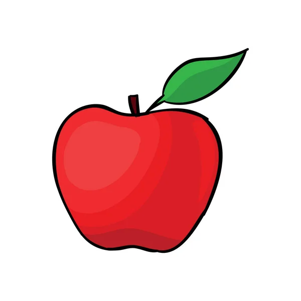 Racy maçã vermelha isolada no fundo branco. Ilustração vetorial . —  Vetores de Stock