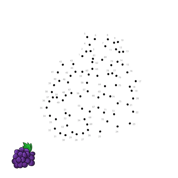 Векторний кластерний виноград для малювання дітей. Сторінка дитячої освітньої гри . — стоковий вектор